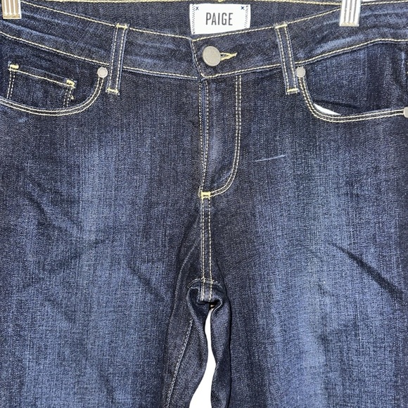 PAIGE Manhattan Dark Wash Boot Cut Blue Jean Size 29 - Picture 5 of 9